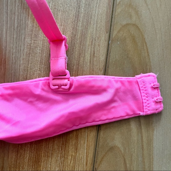 Hot Pink Deep-V Push Up Bra, 32A - Picture 4 of 9